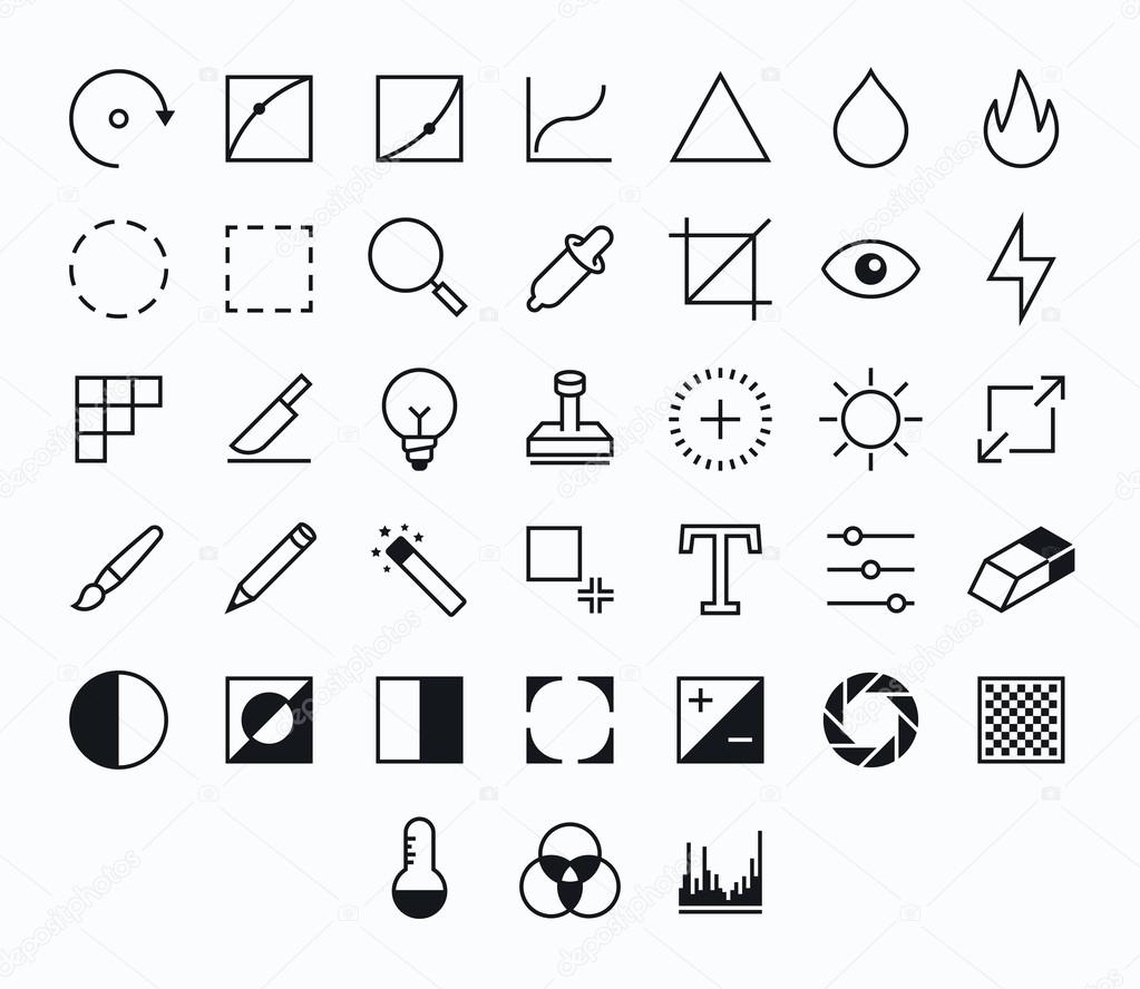 Photography Outline vector icons for web and mobile