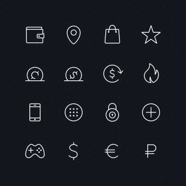 Outline ecommerce vector icons for web and mobile clipart