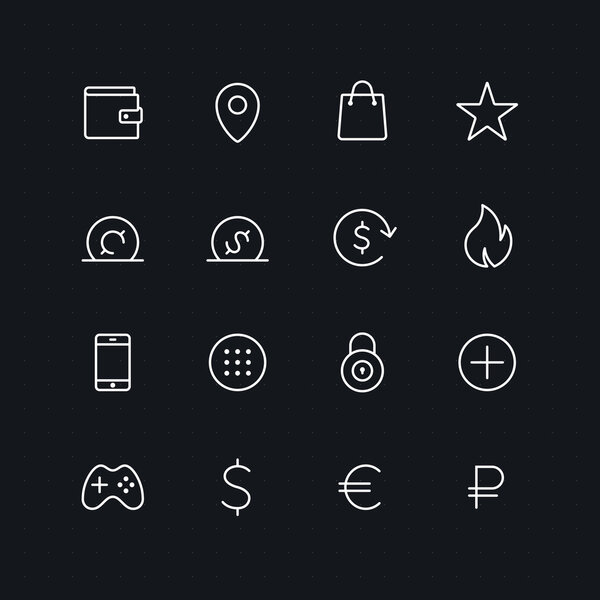Outline ecommerce vector icons for web and mobile