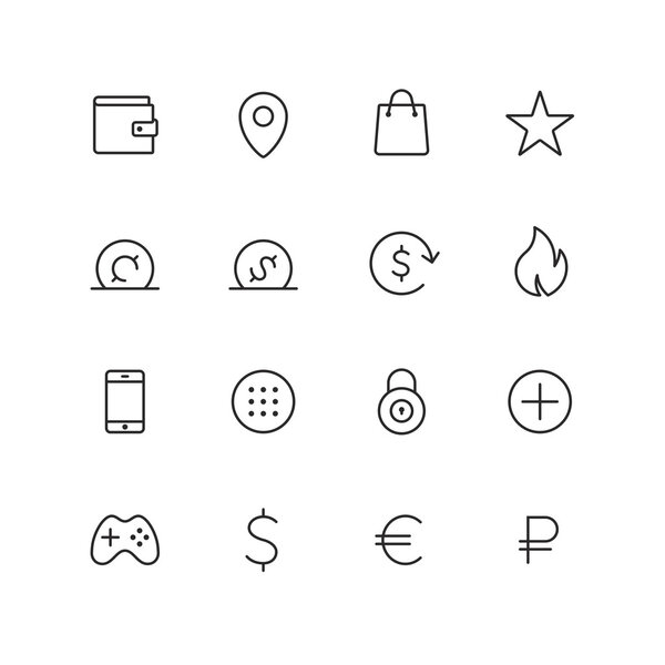 Outline ecommerce vector icons for web and mobile