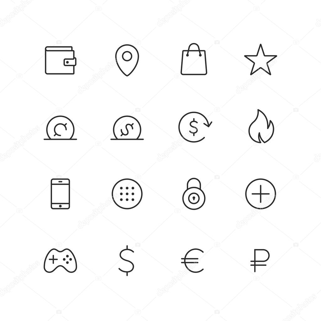 Outline ecommerce vector icons for web and mobile