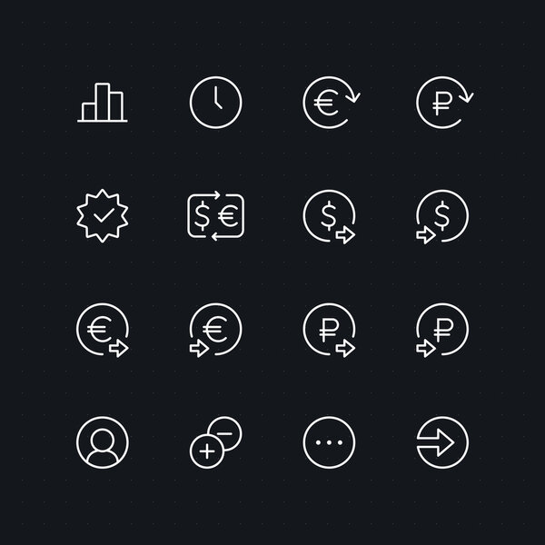 Outline ecommerce & finance vector icons for web and mobile