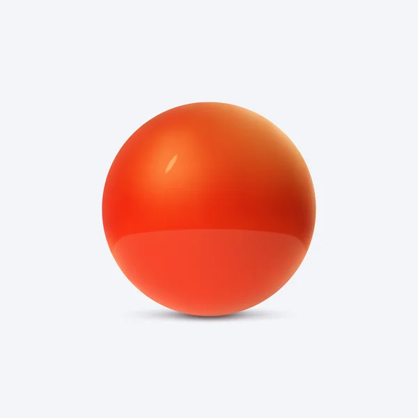 Esfera roja de plástico brillante 3D — Vector de stock