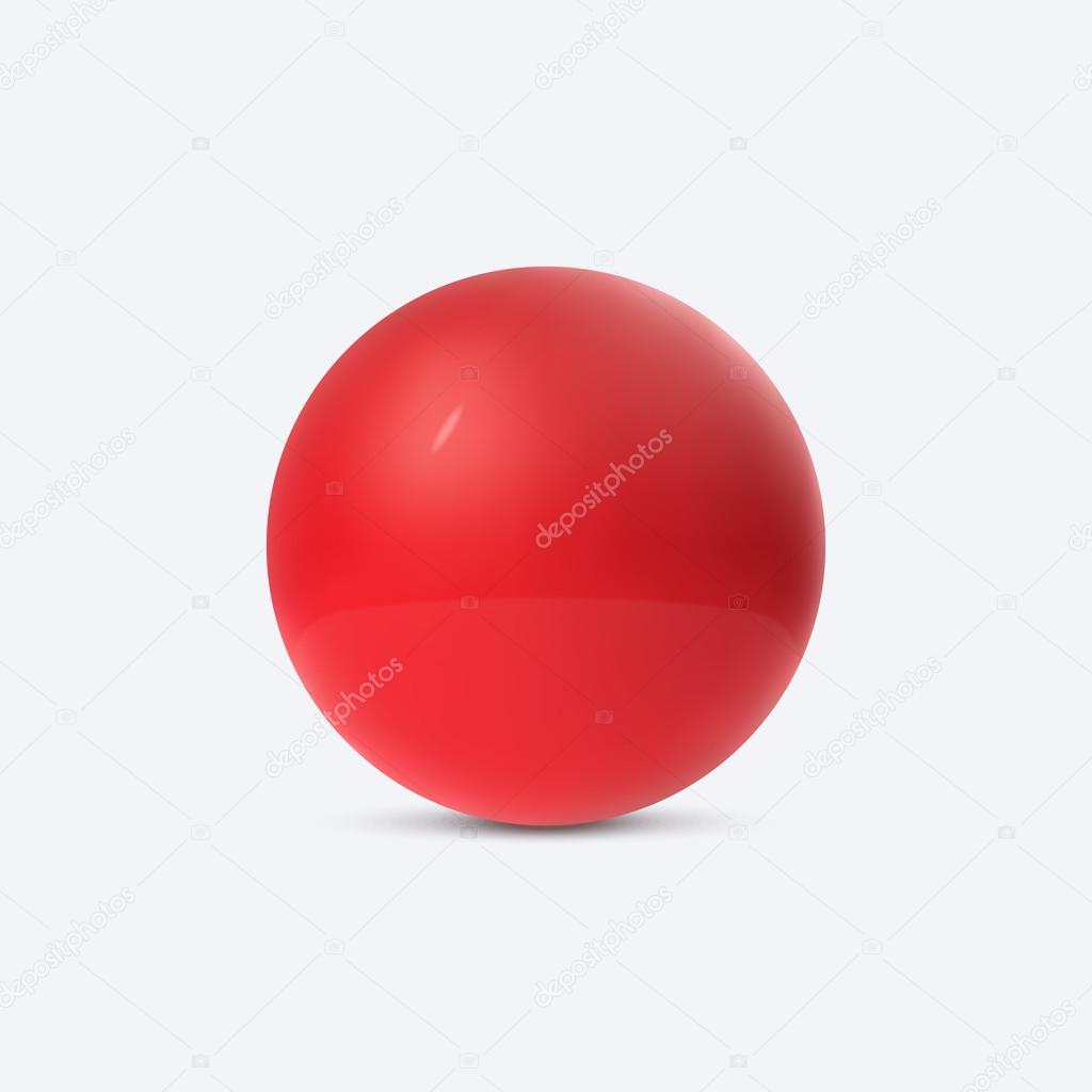 3D glossy plastic red sphere