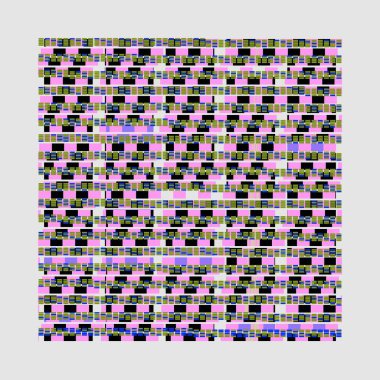 Renkli şekilli soyut Veri Akımı Deseni, Tekrarlayan Renk Blokları ile Geometrik Izgara