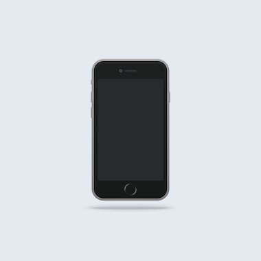 Düz siyah telefon vektör çizim