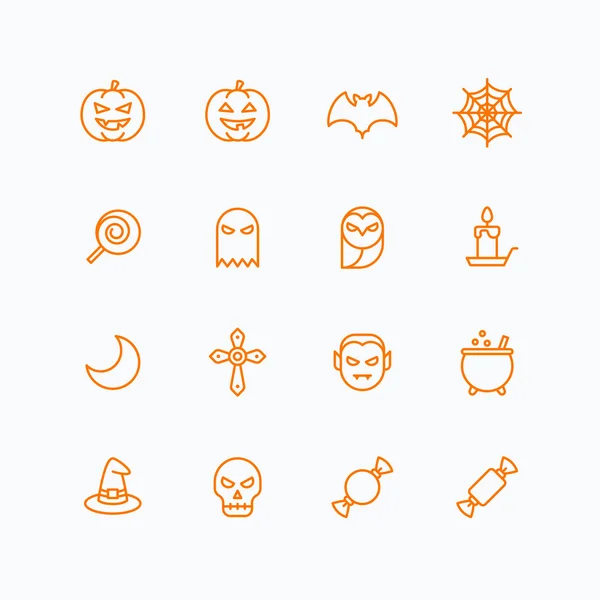 Ícones de Halloween para web e celular — Vetor de Stock