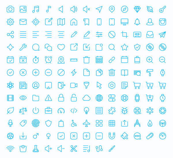 Outline vector icons for web and mobile.