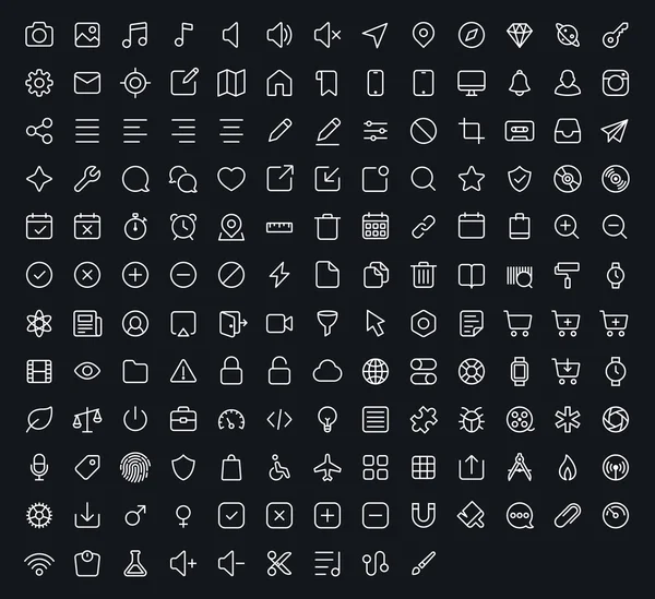 Esquema de iconos vectoriales para web y móvil — Archivo Imágenes Vectoriales