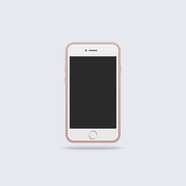 Plat witte telefoon vectorillustratie — Stockvector