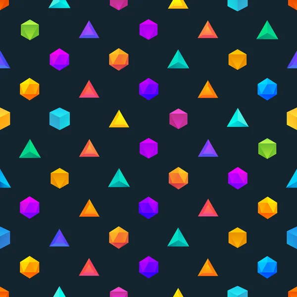 Polygon 3D Objekte nahtlose geometrische Muster. Vektor — Stockvektor
