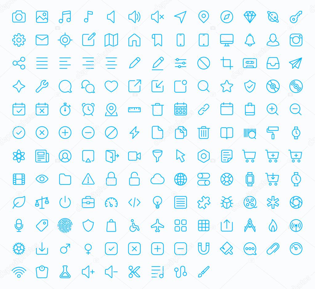 Outline vector icons for web and mobile.