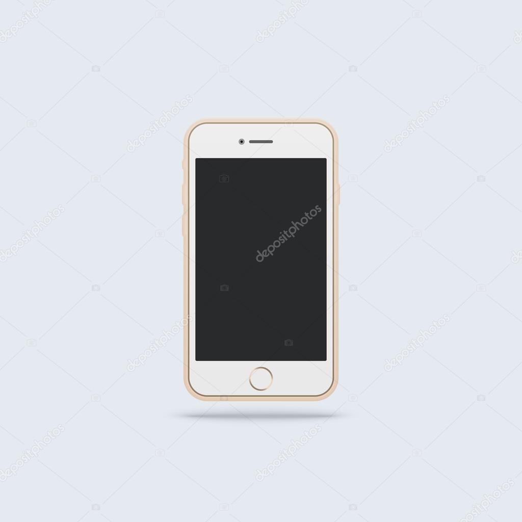 Flat white phone vector illustration
