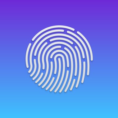 Kimliği app simgesi. Parmak izi vektör çizim