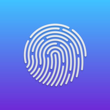 Kimliği app simgesi. Parmak izi vektör çizim