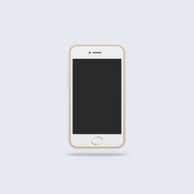 Düz beyaz telefon vektör çizim