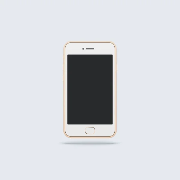 Plat witte telefoon vectorillustratie — Stockvector