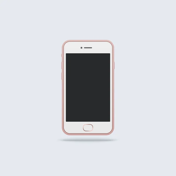 Flat vit telefon vektor illustration — Stock vektor