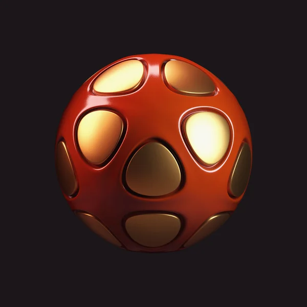 Esfera de plástico rojo brillante 3D. Aislado sobre blanco — Foto de Stock