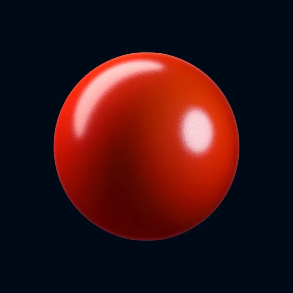 3D-glanzende rode plastic bol. Geïsoleerd op wit — Stockfoto