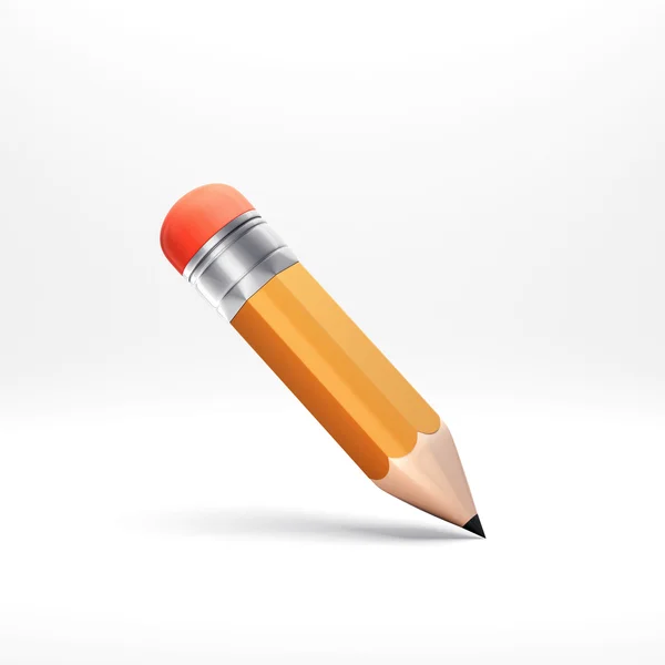 3d pencil illustration with shadow, isolated on white — Stock Photo, Image