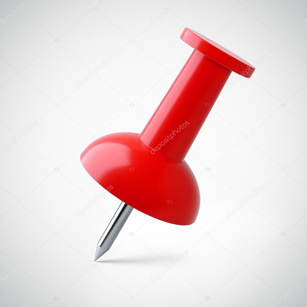 Red push pin isolated