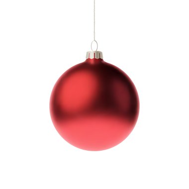 Red 3d christmas Bauble. Vector illustration clipart
