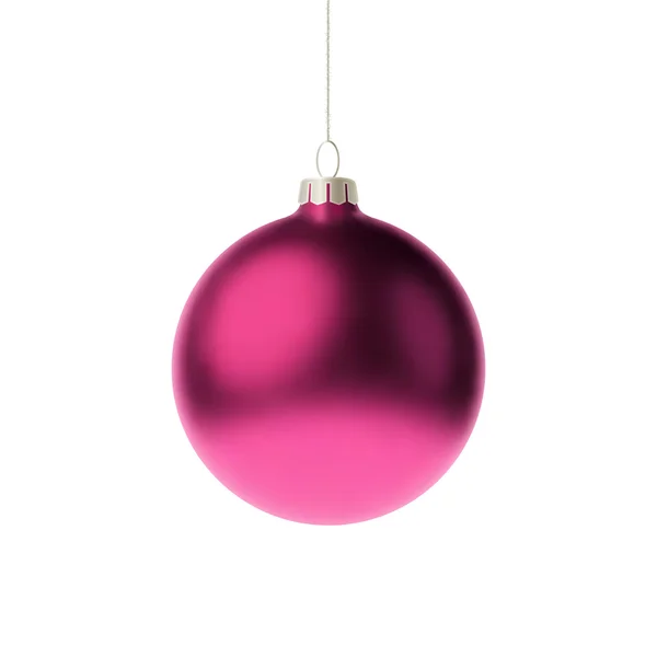 Ροζ 3d Χριστουγεννιάτικο στολίδι. Vector εικονογράφηση — Διανυσματικό Αρχείο