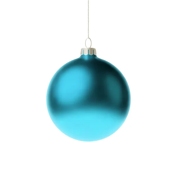 Blue 3d christmas Bauble. Vector illustration — Stock Vector