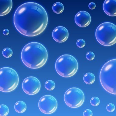 Şeffaf renkli sabun köpüğü arka plan. Vektör çizim