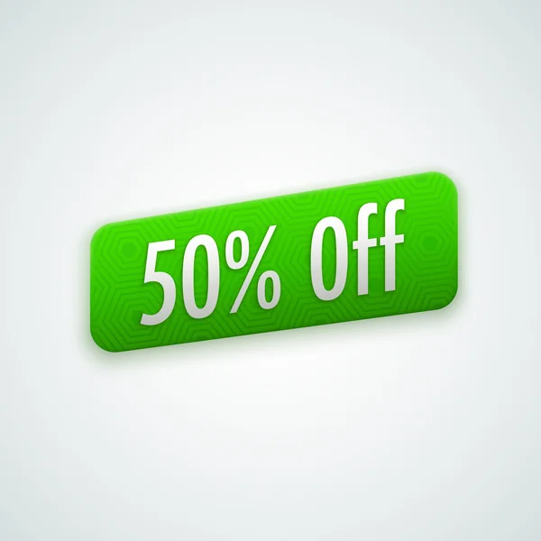 Vector adesivo verde, distintivo com 50% off label — Vetor de Stock