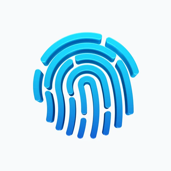 Icono de aplicación 3D ID. Ilustración de huellas dactilares — Foto de Stock