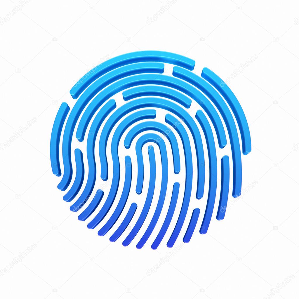 3D ID app icon. Fingerprint illustration