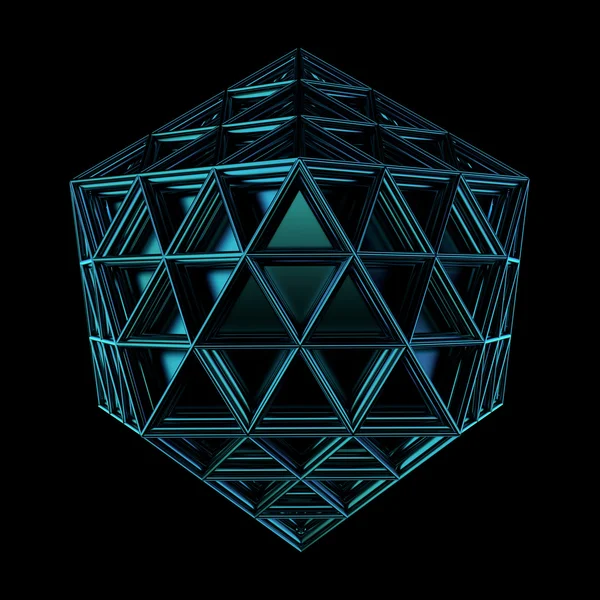 3d render of geometric platonic object. Isolated Futuristic object — Φωτογραφία Αρχείου