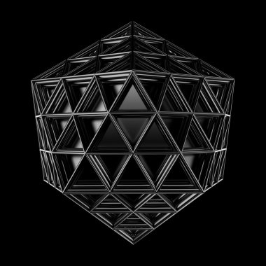3D render geometrik platonik nesnesinin. İzole fütüristik nesne