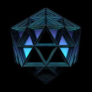3D render geometrik platonik nesnesinin. İzole fütüristik nesne