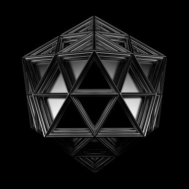 3D render geometrik platonik nesnesinin. İzole fütüristik nesne