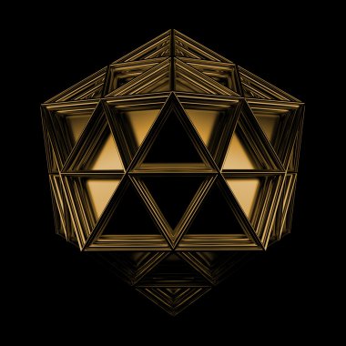 3D render geometrik platonik nesnesinin. İzole fütüristik nesne