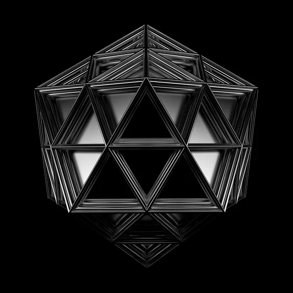 3D renderizado de objeto platónico geométrico. Objeto futurista aislado — Foto de Stock