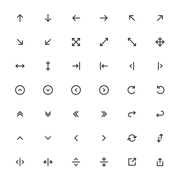 Línea Flecha icono conjunto jalá Vector — Archivo Imágenes Vectoriales