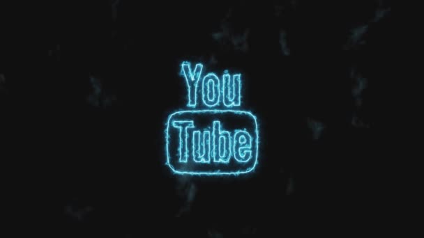 Parar movimento. O ícone azul do YouTube aumenta gradualmente e muda de cor para vermelho. 4K 60 fps de vídeo — Vídeo de Stock