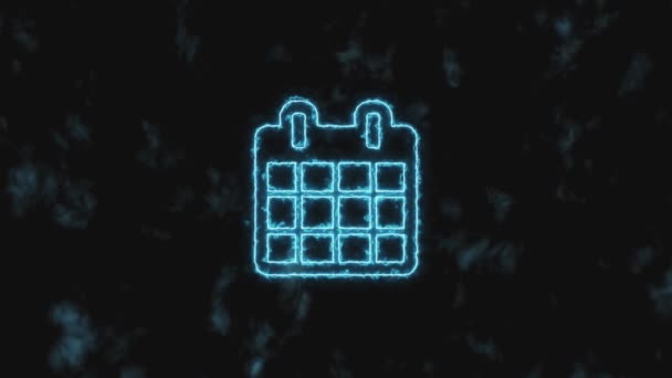 Parar movimento. O ícone do calendário azul aumenta Grdualmente e muda de cor para azul. 4K 60 fps de vídeo — Vídeo de Stock