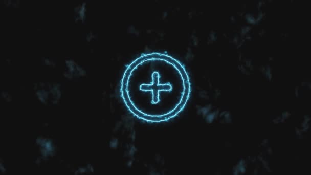 Detener movimiento. El icono de círculo adicional azul aumenta gradualmente y cambia de color a azul. Video de 4K 60 fps — Vídeos de Stock
