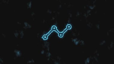 Hareketi durdur. Mavi analitik ikon boyutu kademeli olarak artar ve yeşile dönüşür. 4K 60 fps video