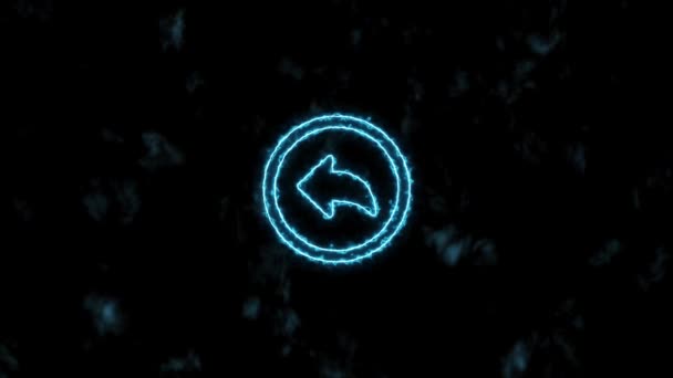 Stoppa rörelsen. Den blå pilen-ångra ikonen ökar gradvis och ändrar färg till blått. 4K 60 fps video — Stockvideo