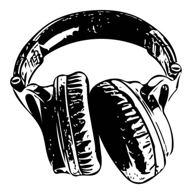 Beyaz arka planda izole edilmiş yuvarlak kulaklıklar. Vektör illüstrasyonu