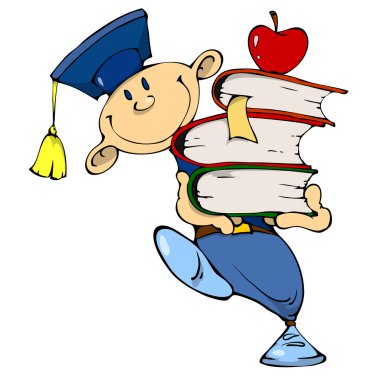 Üniversite öğrencisi kitap sürükler.