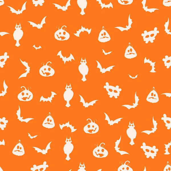 Bezešvé oranžové pozadí halloween - ilustrace — Stockový vektor