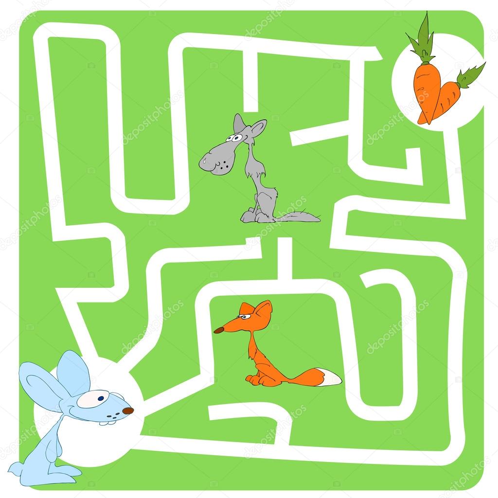 Game for Children with Hare and Carrot