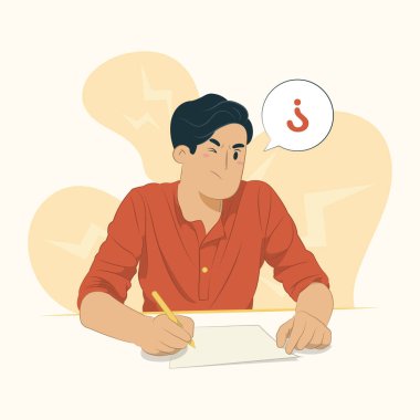 Pankart, poster, web sitesi vs. için sınav konsepti illüstrasyonu.